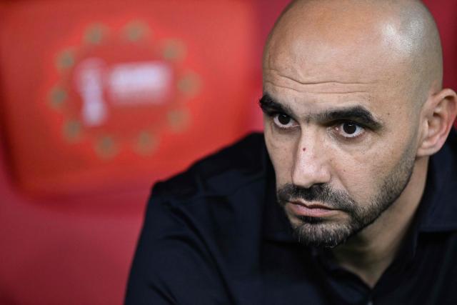Morocco's head coach Walid Regragui looks on before the Africa Cup of Nations (CAN) group stage football match between Zambia and Morocco at Prince Moulay Abdellah Stadium in Rabat on December 29, 2025. (Photo by Gabriel BOUYS / AFP)