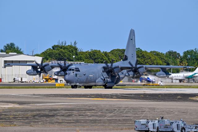 A US Air Force MC-130 Hercules aircraft taxis at Rafael Hernandez Airport in Aguadilla, Puerto Rico, on December 29, 2025. The United States has deployed a major military force in the Caribbean and has recently intercepted oil tankers as part of a naval blockade against Venezuelan vessels it considers to be under sanctions. Since September, US forces have launched dozens of air strikes on boats that Washington alleges, without showing evidence, were transporting drugs. More than 100 people have been killed. (Photo by Miguel J. Rodriguez Carrillo / AFP)