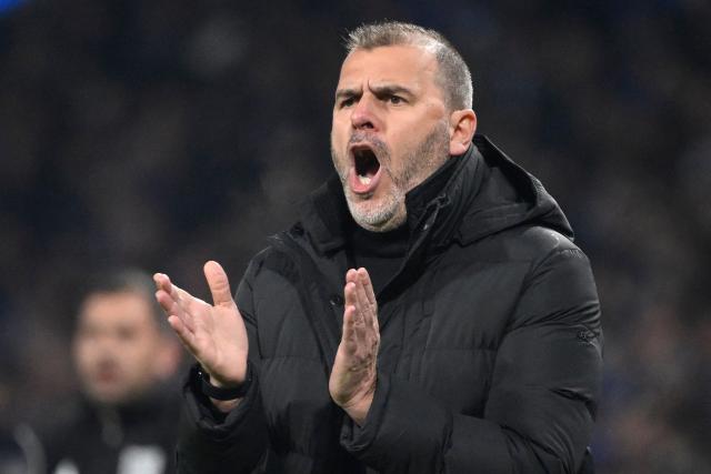 AVS' Portuguese coach Joao Henriques claps during the Portuguese League football match between FC Porto and AVS at Dragao stadium in Porto on December 29, 2025. (Photo by Miguel RIOPA / AFP)