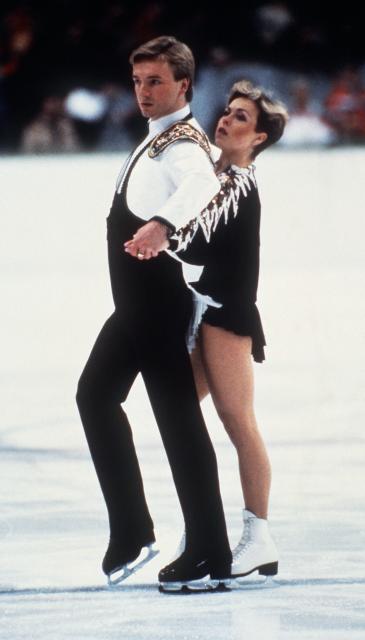 (FILES) Figure skaters Jayne Torvill and Christopher Dean from Great Britain are waiting for the music to start their free dance program 14 February 1984 in Sarajevo during the Winter Olympic Games. Torvill and Dean, who won Olympic gold at the 1984 Winter Games in Sarajevo and clinched multiple world and European titles, were knighted for their contribution to ice skating in the 2026 New Year's Honours List. (Photo by AFP)
