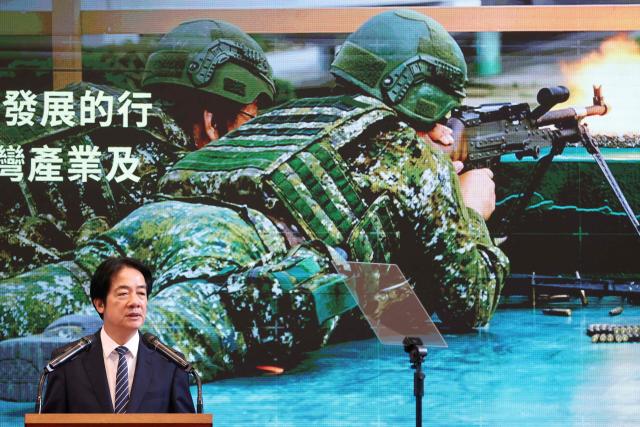(FILES) Taiwan's President Lai Ching-te holds a press conference on "Action Plan for Safeguarding Democratic Taiwan and National Security" at the Presidential Office Building in Taipei on November 26, 2025. Lai Ching-te vowed on December 30, 2025, that Taiwan would not be "escalating the conflict" or provoke disputes, as China kicked off a second day of live-fire drills around the self-ruled island. (Photo by I-Hwa Cheng / AFP)