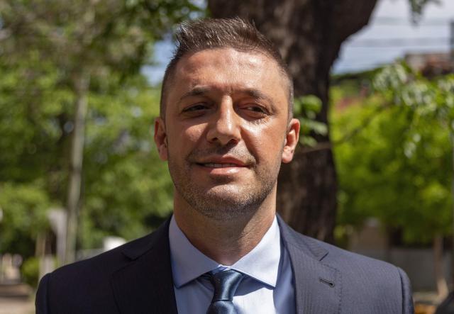 (FILES) The former lawyer of late football great Diego Maradona, Matias Morla, arrives at the prosecutor's office in San Isidro, Buenos Aires Province, to testify in the case investigating the death of the Argentine star almost a year ago, on October 25, 2021. An Argentine court confirmed on December 29, 2025 the seizure of assets belonging to two of Diego Maradona's sisters, his lawyer Matias Morla, and three other individuals for alleged fraudulent management of the football star's brand, who died in 2020, according to a ruling accessed by AFP. (Photo by Tomas CUESTA / AFP)