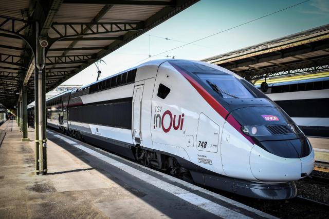 (FILES) A picture taken on september 20, 2018 shows the new design of the 'INOUI' high-speed TGV train at the Gare de Lyon train station in Paris. SNCF Voyageurs announced on December 30, 2025 that fares for SNCF's TGV Inoui and Ouigo trains are expected to increase by ‘an average of 1%’ next year, which is ‘below inflation’ and is expected to reach +1.5% in June 2026 according to INSEE. (Photo by STEPHANE DE SAKUTIN / AFP)