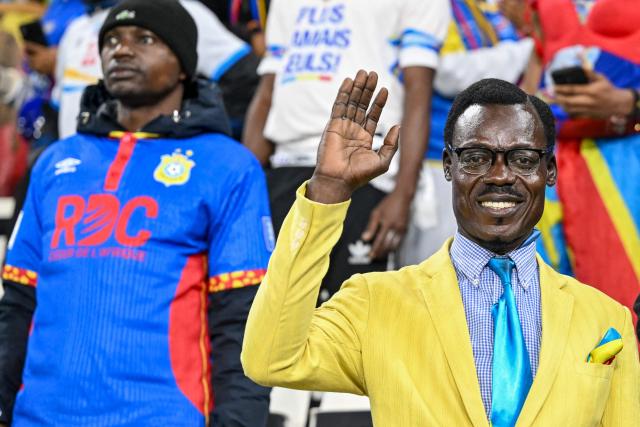 Democratic Republic of Congo supporters cheer during the Africa Cup of Nations (CAN) Group D football match between Botswana and Democratic Republic of Congo at Rabat Olympic Stadium in Rabat, Morocco on December 30, 2025. (Photo by SEBASTIEN BOZON / AFP)