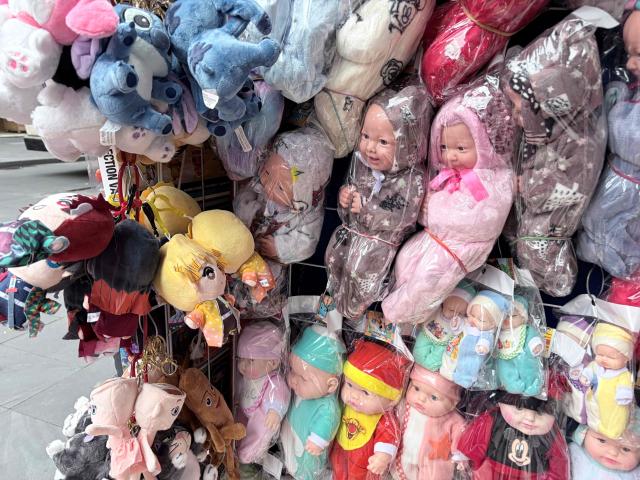 View of toys made in China at a store in downtown Mexico City on December 30, 2025. Starting January 1, 2026, approximately 500,000 products from China and other Asian countries will be subject to new tariffs ranging from 5% to 50%, following the update of the General Import and Export Tax Law. (Photo by Alfredo ESTRELLA / AFP)