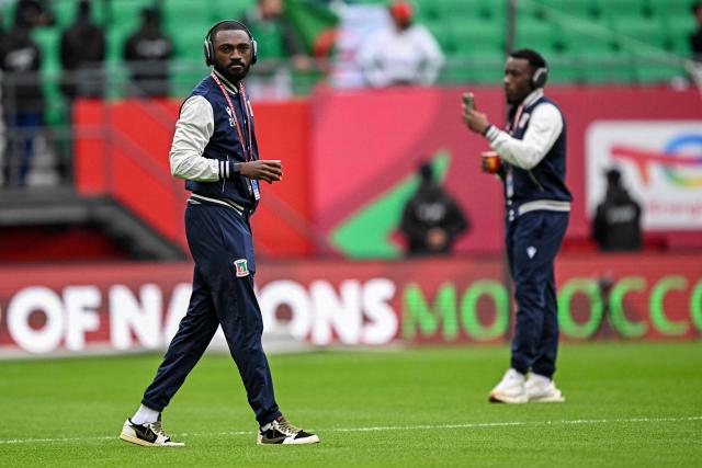 Equatorial Guinea's defender #21 Esteban Orozco walks on the pitch before the Africa Cup of Nations (CAN) Group E football match between Equatorial Guinea and Algeria at Moulay Hassan Stadium in Rabat on December 31, 2025. (Photo by Gabriel BOUYS / AFP)