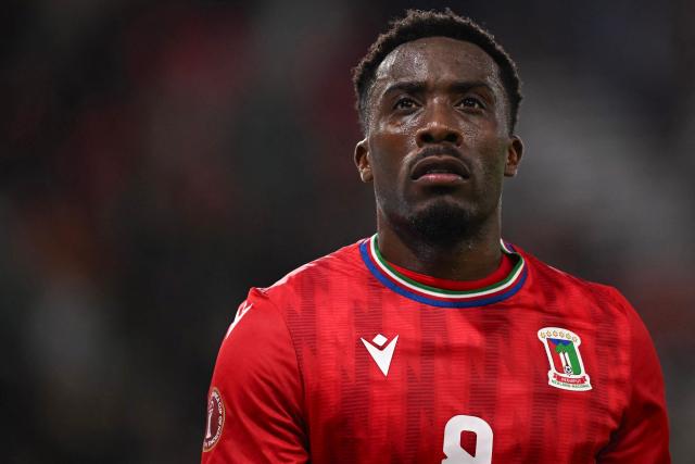 Equatorial Guinea's midfielder #08 Jannick Buyla looks on as he leaves the pitch during the Africa Cup of Nations (CAN) Group E football match between Equatorial Guinea and Algeria at Moulay Hassan Stadium in Rabat on December 31, 2025. (Photo by Paul ELLIS / AFP)