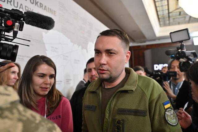 (FILES) Head of Ukraine's Military Intelligence Kyrylo Budanov speaks with journalists during the "Ukraine Year 2024" forum in Kyiv on February 25, 2024. Ukrainian President Volodymyr Zelensky on January 2, 2026 named military intelligence chief Kyrylo Budanov as the new head of his office, after his previous top aide resigned in November over a corruption scandal. "I had a meeting with Kyrylo Budanov and offered him the role of the Head of the Office of the President of Ukraine," Zelensky said on social media. (Photo by Sergei SUPINSKY / AFP)