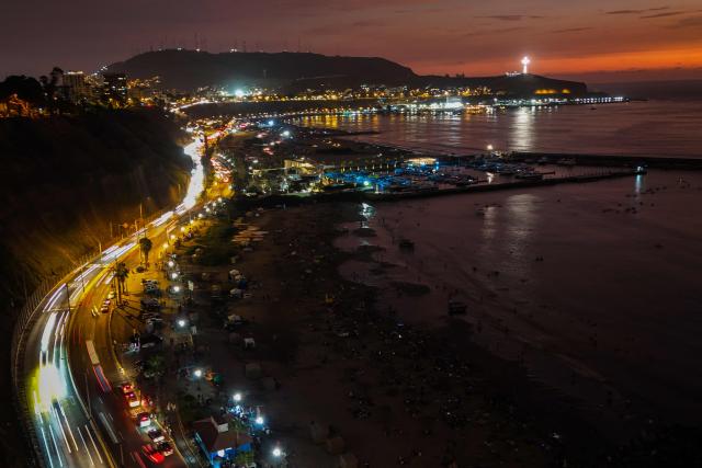 The Chorillos' Morro Solar is pictured from the Barranco malecon in Lima on January 3, 2026. (Photo by Connie FRANCE / AFP)