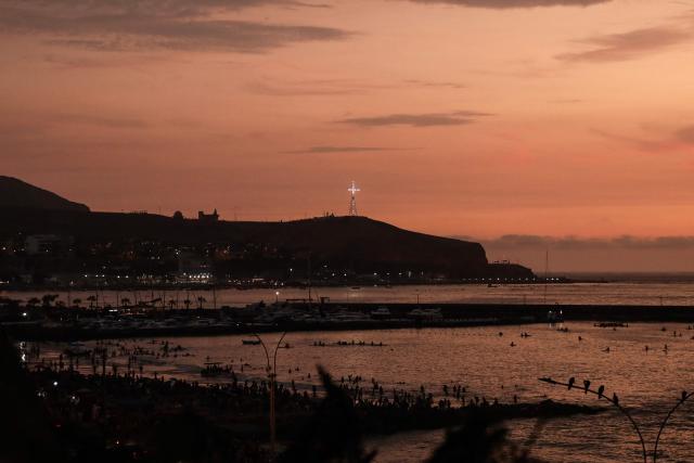 The Chorillos' Morro Solar is pictured from the Barranco malecon in Lima on January 3, 2026. (Photo by Connie FRANCE / AFP)