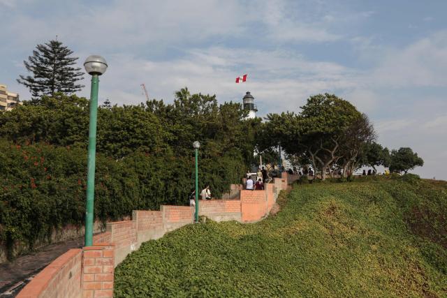 A view of the park "El Faro" in Miraflores, Lima, taken on January 3, 2026. (Photo by Connie FRANCE / AFP)