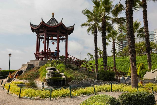 The Chinese Park is pictured in Miraflores, Lima, on January 3, 2026. (Photo by Connie FRANCE / AFP)