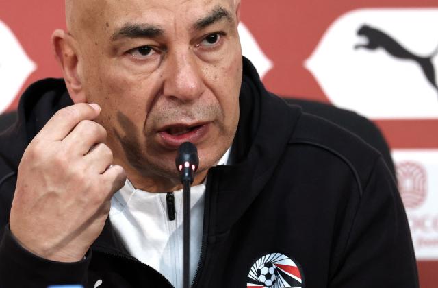 Egypt's head coach Hossam Hassan gives a press conference at the Agadir Grand Stadium on January 4, 2026, on the eve of the Africa Cup of Nations (CAN) round of 16 football match between Egypt and Benin. (Photo by FRANCK FIFE / AFP)
