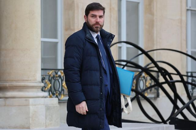 France's Housing Minister Vincent Jeanbrun leaves after attending the weekly cabinet meeting at The Elysee Presidential Palace in Paris on January 5, 2026. (Photo by Ludovic MARIN / AFP)