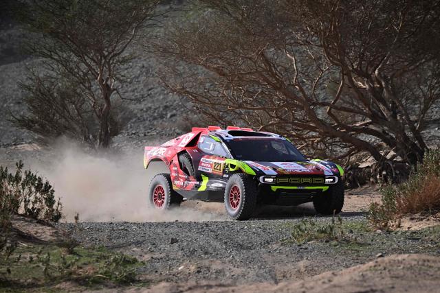 Orlen Jipocar Team's Czech driver Martin Prokop and Czech co-driver Viktor Chytka compete in Stage 2 of the 48th edition of the Dakar Rally, between Yanbu and Al Ula in Saudi Arabia, on January 5, 2026. (Photo by Giuseppe CACACE / AFP)
