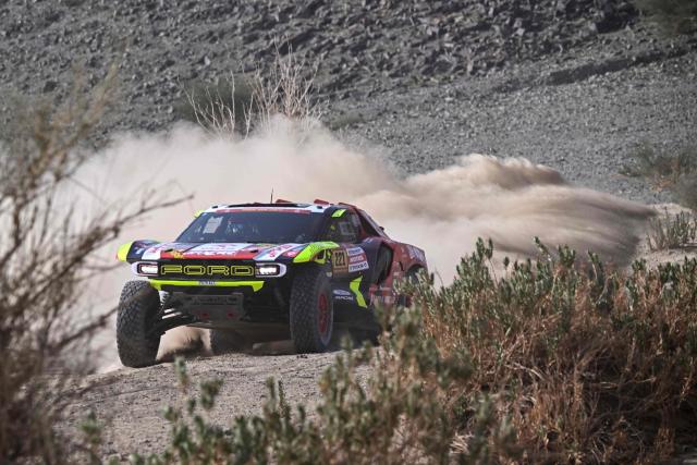 Orlen Jipocar Team's Czech driver Martin Prokop and Czech co-driver Viktor Chytka compete in Stage 2 of the 48th edition of the Dakar Rally, between Yanbu and Al Ula in Saudi Arabia, on January 5, 2026. (Photo by Giuseppe CACACE / AFP)
