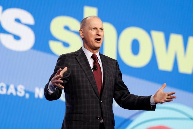 Gary J. Shapiro, President of the Consumer Technology Association, speaks during an AMD news conference ahead of the annual Consumer Electronics Show in Las Vegas, Nevada, on January 5, 2026. (Photo by Caroline Brehman / AFP)