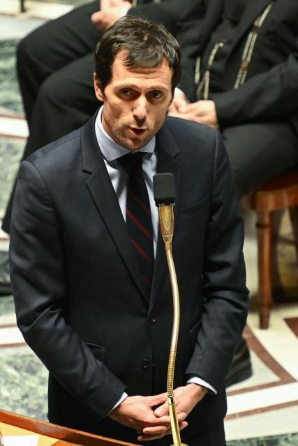 France’s junior Minister in charge of the environment Mathieu Lefevre speaks during a session of questions to the government at The National Assembly, France's lower house parliament, in Paris on January 6, 2026. (Photo by Bertrand GUAY / AFP)