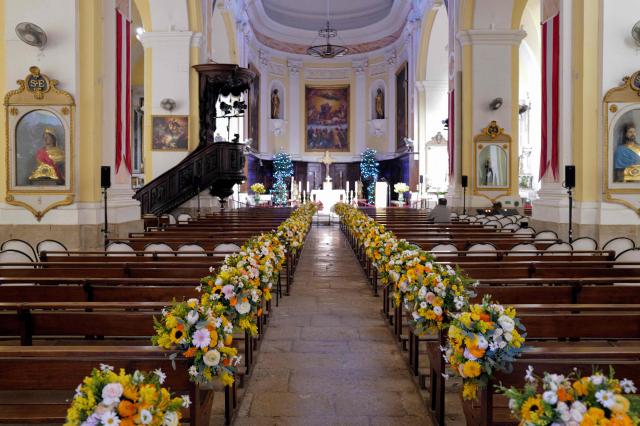 This photograph shows the Notre-Dame de l'Assomption church in Saint-Tropez, southeastern France on January 6, 2026, on the eve of late French actress Brigitte Bardot's funeral ceremony. (Photo by Valery HACHE / AFP)