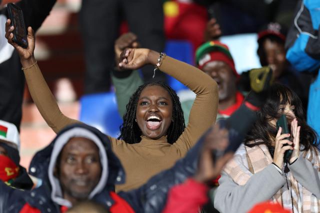 Supporters arrive for the Africa Cup of Nations (CAN) round of 16 football match between Ivory Coast and Burkina Faso at the Grand Stadium in Marrakesh on January 6, 2026. (Photo by FRANCK FIFE / AFP)
