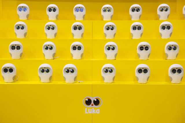 The Luka AI Reading Companion for Kids is displayed during the annual Consumer Electronics Show (CES) in Las Vegas, Nevada, on January 6, 2026. (Photo by Patrick T. Fallon / AFP)