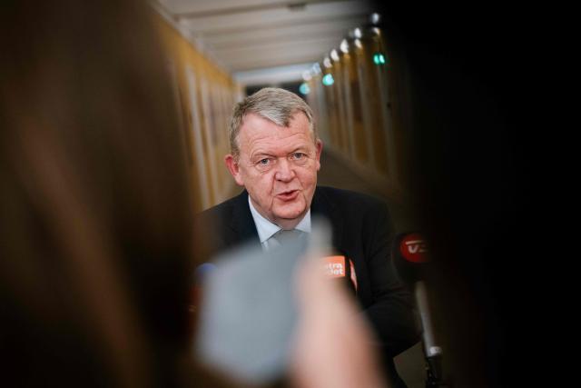 Denmark's Foreign Minister Lars Loekke Rasmussen talks to journalists after a meeting in the Foreign Policy Committee in Copenhagen on January 6, 2026. (Photo by Emil Nicolai Helms / Ritzau Scanpix / AFP) / Denmark OUT