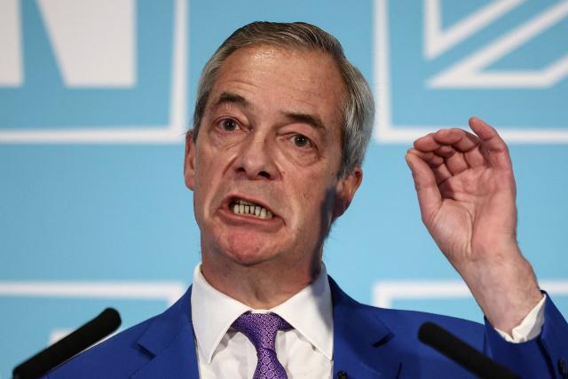 Reform UK leader, Nigel Farage, attends a party press conference in London on January 7, 2026. (Photo by HENRY NICHOLLS / AFP)