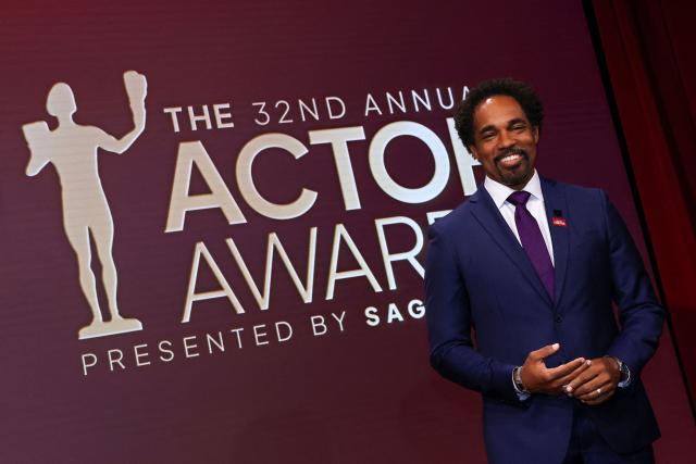 The Actor Awards committee member US actor Jason George poses during the 32nd Annual Actors Awards nominations announcement at the SAG-AFTRA Foundation's Tom Hanks & Rita Wilson theatre in Los Angeles on January 7, 2026. (Photo by TOMMASO BODDI / AFP)