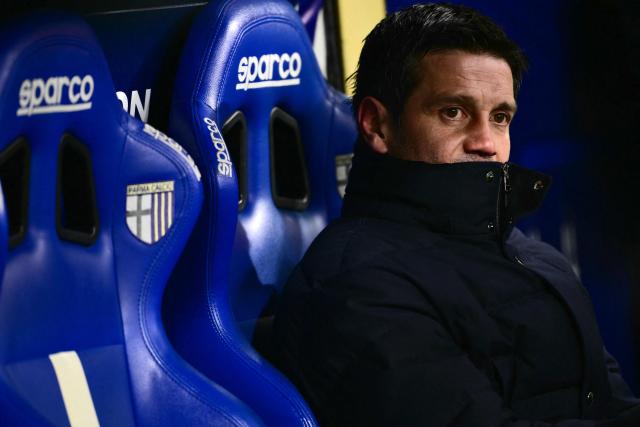 Inter Milan's Romanian head coach Cristian Chivu looks on before the Italian Serie A football match between Parma and Inter Milan at the Ennio Tardini stadium in Parma on January 7, 2026. (Photo by Marco BERTORELLO / AFP)