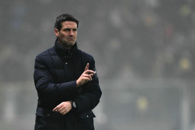 Inter Milan's Romanian head coach Cristian Chivu gestures during the Italian Serie A football match between Parma and Inter Milan at the Ennio Tardini stadium in Parma on January 7, 2026. (Photo by Marco BERTORELLO / AFP)