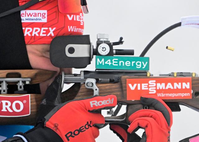 Germany's Philipp Nawrath is pictured during the zeroing of the men's 10km sprint competition of the IBU Biathlon World Cup in Oberhof, eastern Germany on January 8, 2026. (Photo by Tobias SCHWARZ / AFP)