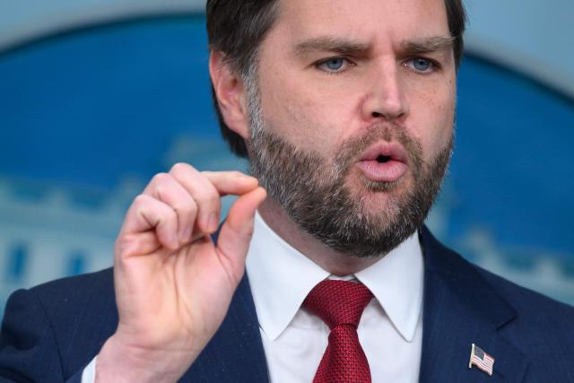 US Vice President JD Vance speaks during a press briefing in the Brady Briefing Room at the White House in Washington, DC on January 8, 2026. Vance on Thursday doubled down on the Trump administration's description of a federal immigration agent shooting dead a woman in Minneapolis as being in "self-defense," a characterization disputed by local authorities. (Photo by Mandel NGAN / AFP)