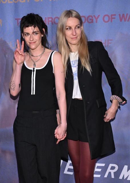 US director, writer, actress Kristen Stewart (L) and her wife producer Dylan Meyer attend the LA premiere of "The Chronology of Water" at 2220 Arts & Archives in Los Angeles on January 8, 2026. (Photo by Lisa O'CONNOR / AFP)