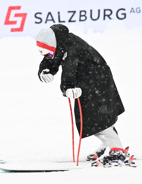 Switzerland's Jasmine Flury is pictured after the cancellation of the second training for the women's downhill race of the FIS Alpine Ski World Cup in Zauchensee, Austria on January 9, 2026. (Photo by BARBARA GINDL / APA / AFP) / Austria OUT