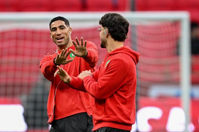 Morocco's defender #02 Achraf Hakimi arrive for the Africa Cup of Nations (CAN) quarter-final football match between Cameroon and Morocco at the Prince Moulay Abdallah stadium in Rabat on January 9, 2026. (Photo by Gabriel BOUYS / AFP)