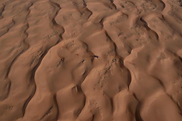 Rd Limited’s French driver Romain Dumas and French co?pilot Alexandre Winocq compete in the Stage 6 of the 48th edition of the Dakar Rally 2026, between Hail and Riyadh, Saudi Arabia, on January 9, 2026. (Photo by Giuseppe CACACE / AFP)