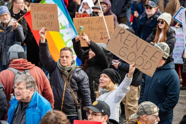 Demonstrators gather to protest the recent US operation in Venezuela that resulted in the capture of the Venezuelan President and against US Immigration and Customs Enforcement (ICE) operations, on Boston Common in Boston, Massachusetts on January 10, 2026. (Photo by Joseph Prezioso / AFP)