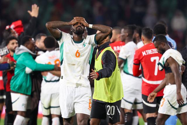 Ivory Coast's midfielder #06 Seko Fofana reacts after the Africa Cup of Nations (CAN) quarter-final football match between Egypt and Ivory Coast at the Grand stadium in Agadir on January 10, 2026. (Photo by FRANCK FIFE / AFP)