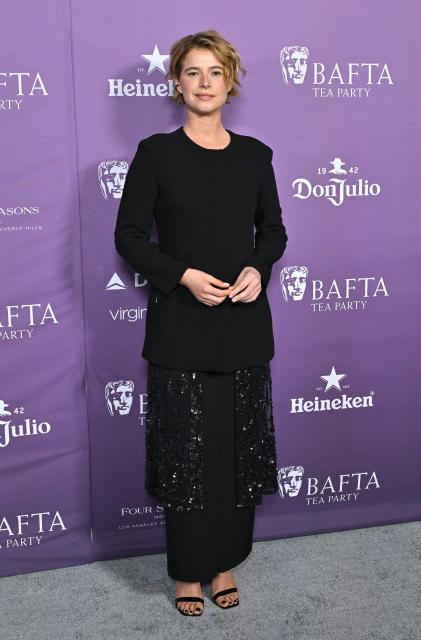 Irish actress Jessie Buckley attends BAFTA Tea Party at The Four Seasons Hotel in Beverly Hills, California on January 10, 2026. (Photo by LISA O'CONNOR / AFP)