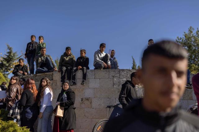 Arab-Israelis gather to protest against crime and police raids, outside the Israeli Governmental offices in Jerusalem on January 11, 2026. (Photo by ILIA YEFIMOVICH / AFP)