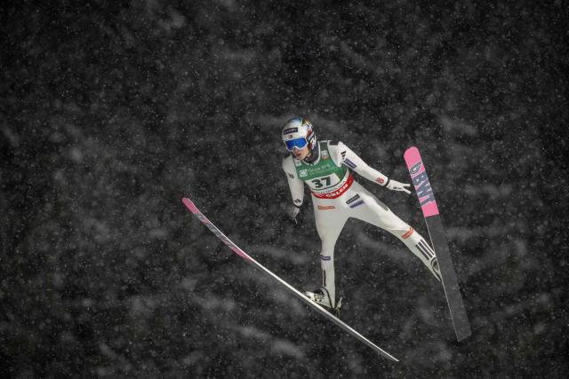 Norway's Halvor Egner Granerud soars through the air during the Men's Large Hill HS140 event of the FIS Ski Jumping World Cup in Zakopane, Poland on January 11, 2026. (Photo by Wojtek RADWANSKI / AFP)