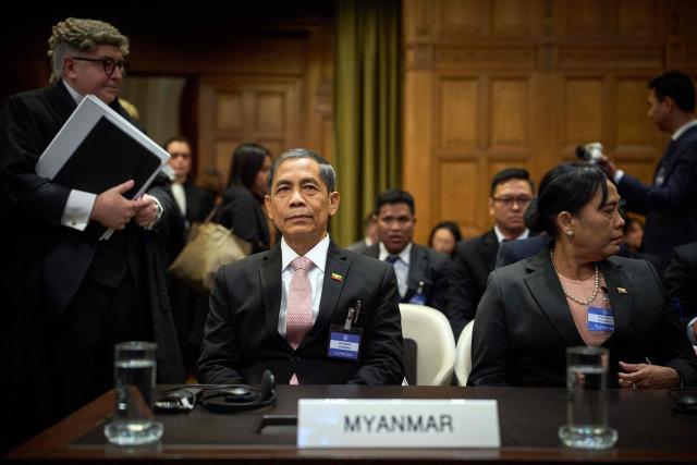 Myanmar's Minister of International Cooperation Ko Ko Hlaing waits for the start of the first hearing at the International Court of Justice in which Myanmar is accused of committing genocide against the country's Muslim minority, the Rohingya, in the Hague on January 12, 2026. The Gambia filed the genocide case in cooperation with the Organization of Islamic Cooperation in 2019. Myanmar's military deliberately targeted the Rohingya minority in a bid to destroy the community, Gambia's Justice Minister Dawda Jallow told the International Court of Justice Monday at the start of a genocide hearing. (Photo by Phil Nijhuis / ANP / AFP) / Netherlands OUT