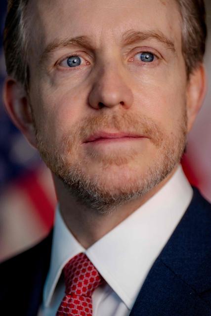 Ken Howery, ambassador of the United States of America to Denmark, poses for a picture at the American embassy in Copenhagen, Denmark, on January 12, 2026. (Photo by Ida Marie Odgaard / Ritzau Scanpix / AFP) / Denmark OUT