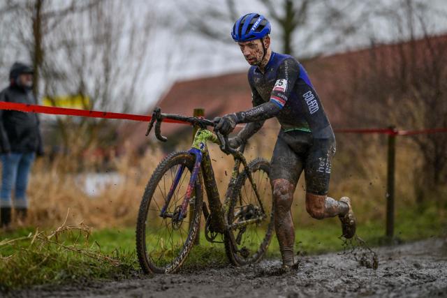 Dutch rider Lars Van Der Haar competes during the men's elite race of the Cyclocross Otegem cycling event in Otegem on January 12, 2026. (Photo by DAVID PINTENS / Belga / AFP) / Belgium OUT