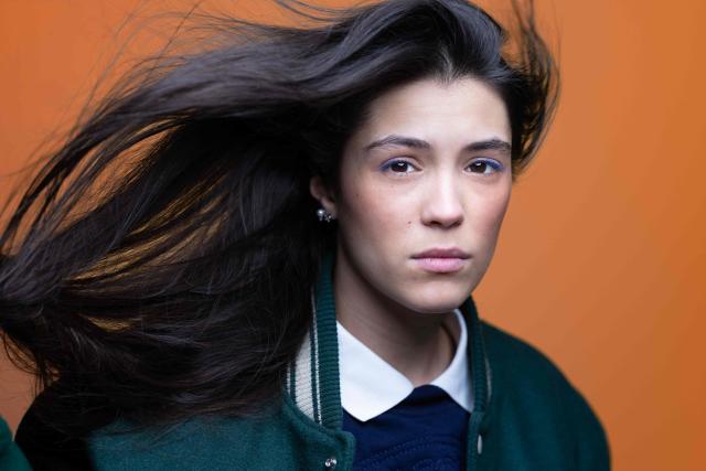 French singer and actress Myra Tyliann poses during à photo session in Paris on January 12, 2026. (Photo by JOEL SAGET / AFP)