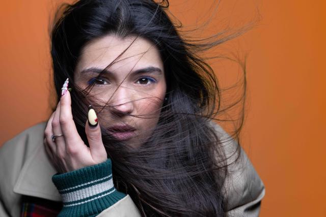 French singer and actress Myra Tyliann poses during à photo session in Paris on January 12, 2026. (Photo by Joel Saget / AFP)