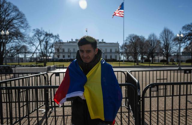 Supporters and activists backing US president Donald Trump gather outside the White House in Washington, DC, on January 12, 2026, celebrating  the ouster of Venezuelan President Nicolas Maduro. (Photo by ANDREW CABALLERO-REYNOLDS / AFP)