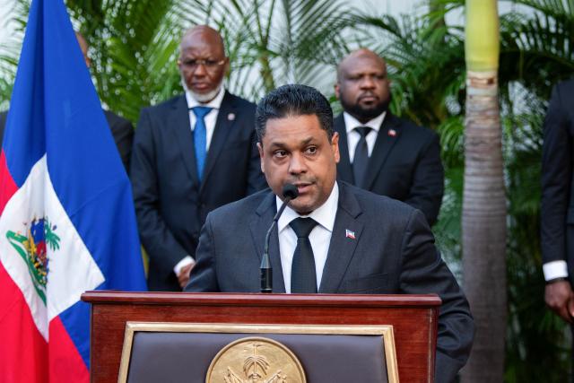 Chairman of the Transitional Presidential Councilof Haiti, Laurent Saint-Cyr, makes a speech during a tribute to the victims of the January 12, 2010 earthquake in Port-au-Prince, Haiti, on January 12, 2026. (Photo by Clarens SIFFROY / AFP)