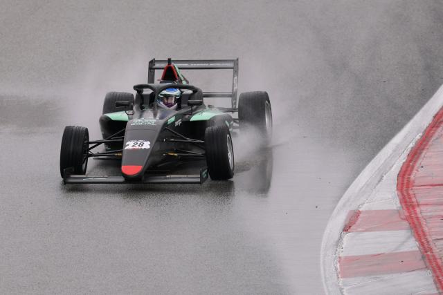 Austrian driver Ivonn Simeonova takes part in a test training session at the Circuit de Barcelona-Catalunya in Montmelo, Barcelona province, on December 15, 2025. The project of More Than Equal, founded by entrepreneur and philanthropist Karel Komarek and former F1 driver David Coulthard, is simple and fearlessly ambitious: to find and develop the first woman F1 world champion in a male-dominated sport. (Photo by Lluis GENE / AFP)