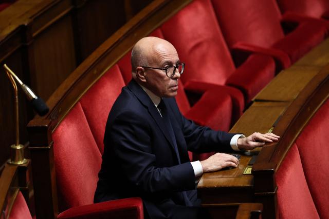 President of UDR parliamentary group Eric Ciotti attends a session of questions to the government at the National Assembly, France's lower house parliament, in Paris, on January 13, 2026. (Photo by Anne-Christine POUJOULAT / AFP)